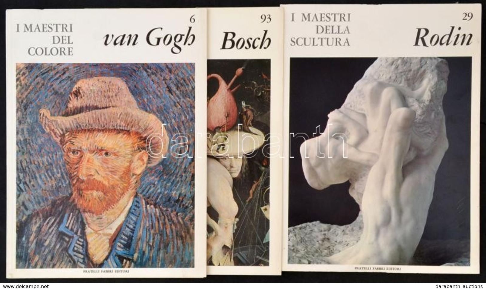 3 Db Művészeti Képes Lapozó: Rodin, Van Gogh, Hyeronimus Bosch, Olasz Nyelvű Bevezetővel. Kiadói Papírkötés, Jó állapotb - Unclassified