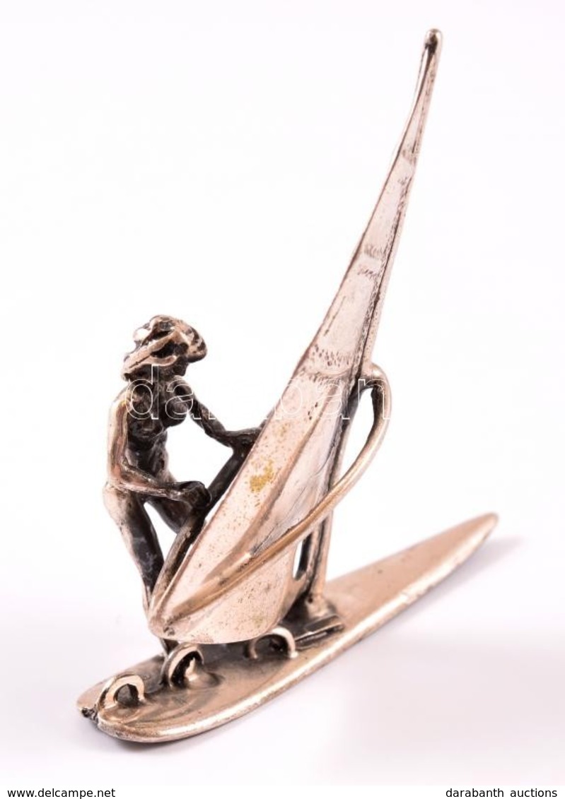 Ezüst(Ag) Szörföző Női Figura, Jelzett, M: 6 Cm, Nettó: 19,9 G - Other & Unclassified