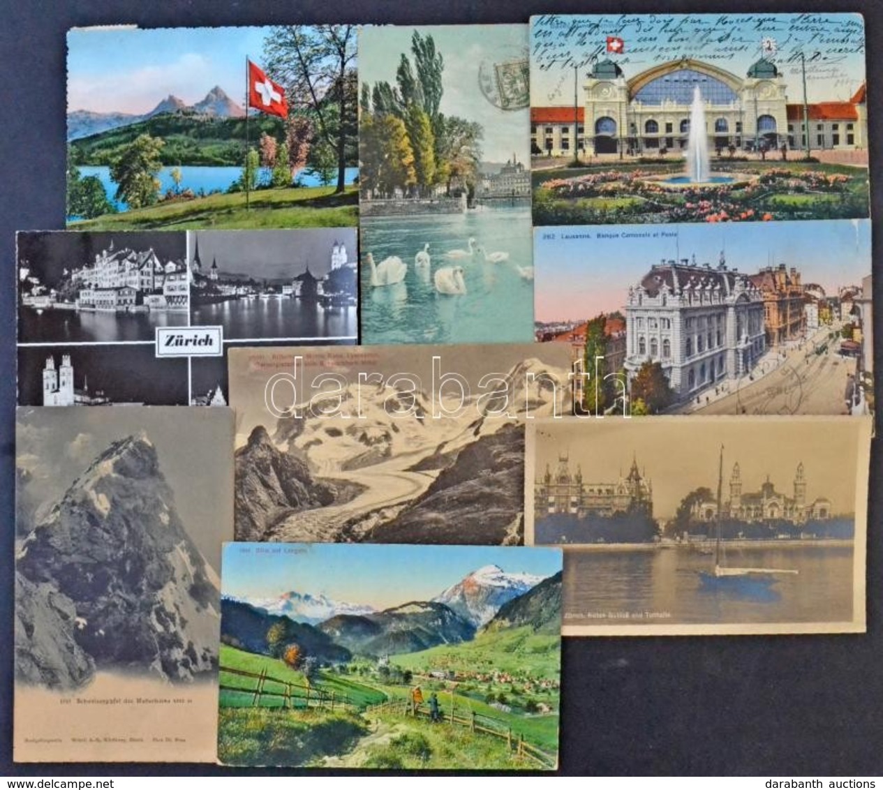 Egy Doboznyi (kb. 800 Db) VEGYES Svájci Városképes Lap / Cca. 800 MIXED (pre-1960) Swiss Town-view Postcards In A Box - Unclassified