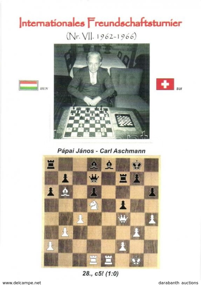 ** 10 Db MODERN Használatlan Sakk Motívumlap Kíváló Minőségben Pápai János Gyűjteményéből / 10 Modern Unused Chess Motiv - Non Classés