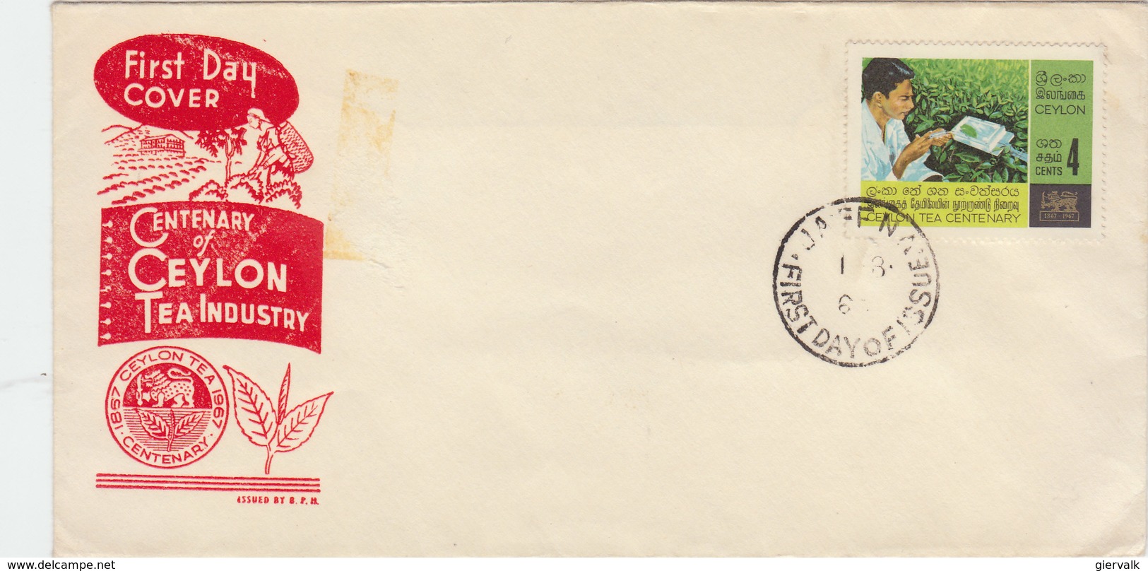 SRI LANKA(CEYLON) 1967 FDC TEA INDUSTRY.BARGAIN.!! - Sri Lanka (Ceylon) (1948-...)