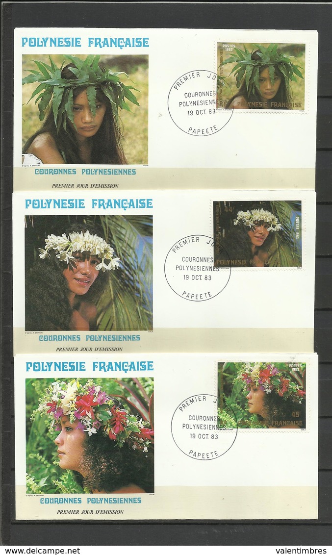 Polynésie  FDC YT 205/07 Coutonnes  Coiffures Papeete 19.10.83 - Brieven En Documenten