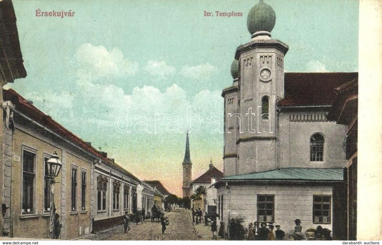 T2/T3 1916 Érsekújvár, Nové Zámky; Izraelita Templom, Zsinagóga / Synagogue (EK) - Zonder Classificatie