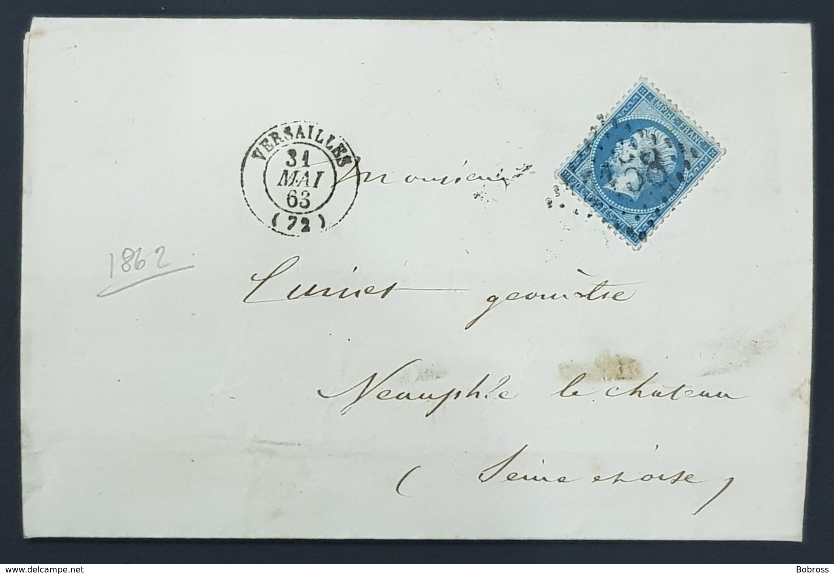 France, 1863 Lettre De Versailles Pour Neauphle Le Château, Empire Française - 1849-1876: Période Classique