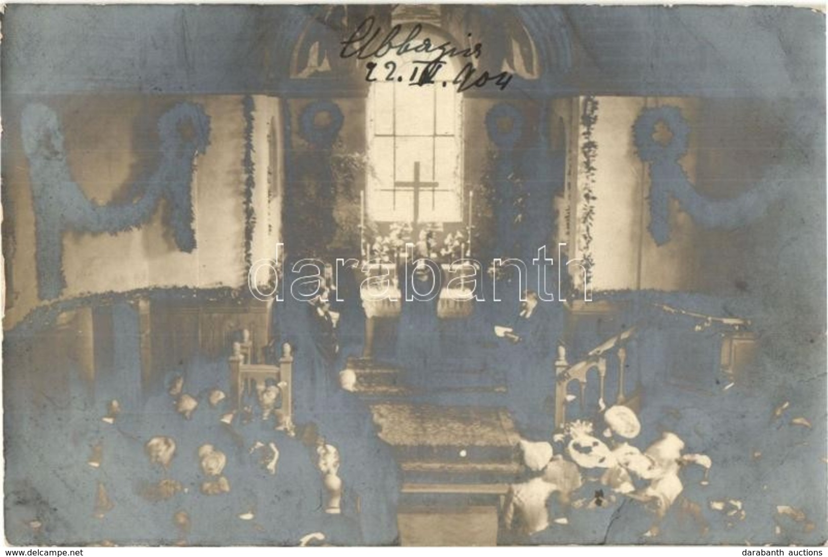 * T2 1904 Abbazia, Gyászmise A Templomban / Funeral Mass In The Church. E. Jelussich Photo - Unclassified