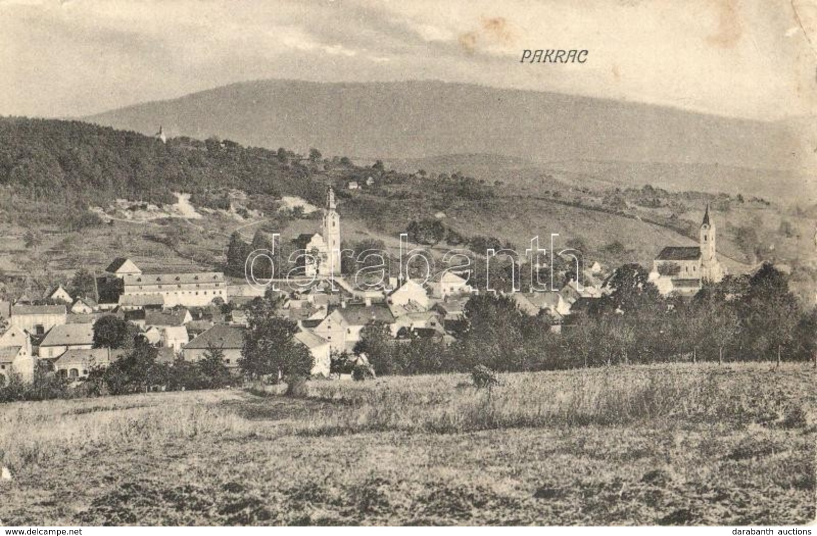 T2/T3 1907 Pakrác, Pakrac; Látkép, Templomok. Kiadja A. Fuchs / General View With Churches (EB) - Unclassified