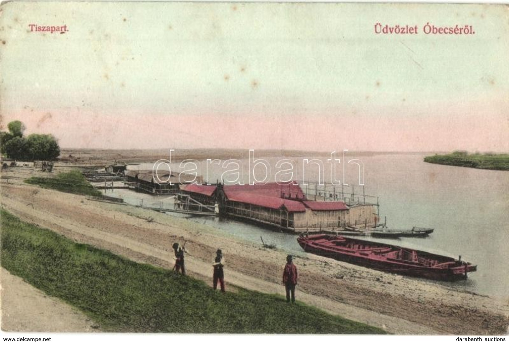 T2/T3 1910 Óbecse, Stari Becej; Tiszapart, Fürdők, Uszodák A Vízen / Tisza Riverbank, Swimming Pools, Bathing Houses On  - Unclassified