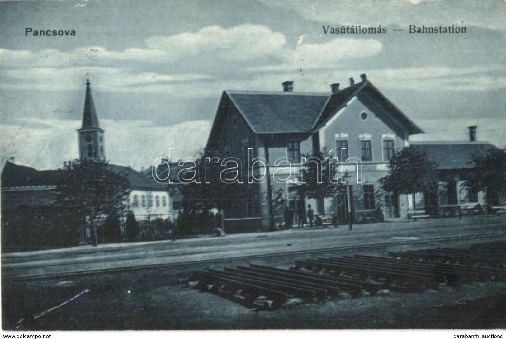 T2 1916 Pancsova, Pancevo; Vasútállomás. Kiadja Horovitz / Bahnstation, Bahnhof / Railway Station - Non Classés