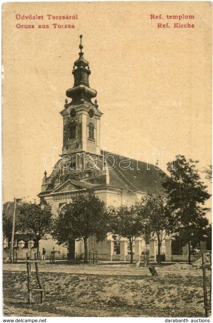 T2/T3 1909 Torzsa, Torschau, Savino Selo; Református Templom. W. L. 2015. / Ref. Kirche / Calvinist Church (EK) - Non Classés