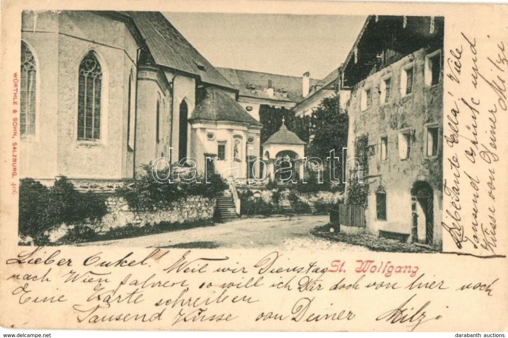 T2/T3 1902 Sankt Wolfgang Im Salzkammergut, St. Wolfgang; Courtyard Of The Church. Würthle & Sohn 406. (EK) - Non Classés