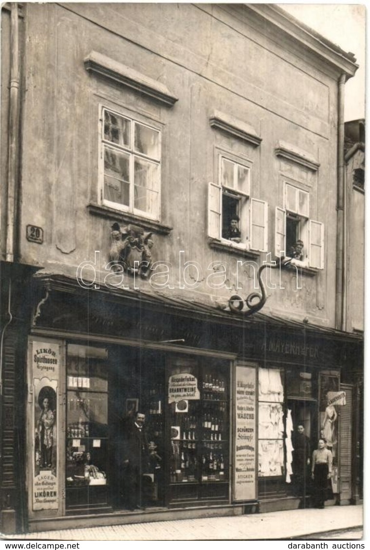 T2/T3 1915 Wiener Neustadt, Alexander Farkas Bor és Likőr üzlete, Mellette A. Mayerhofer Mosodája. A Lap Hátulján Alexan - Unclassified