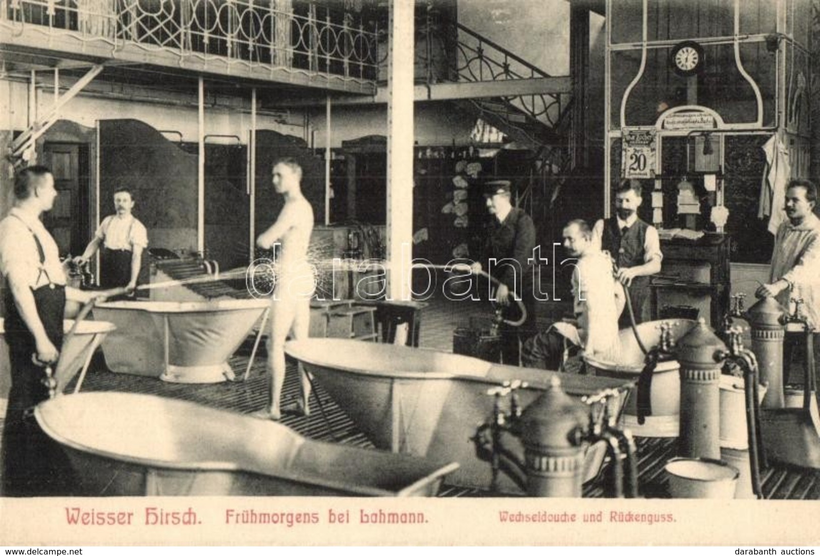 ** T2/T3 Dresden, Weisser Hirsch Sanatorium Dr. Lahmann, Frühmorgens Bei Lahmann, Wechseldouche Und Rückenguss / Early M - Unclassified