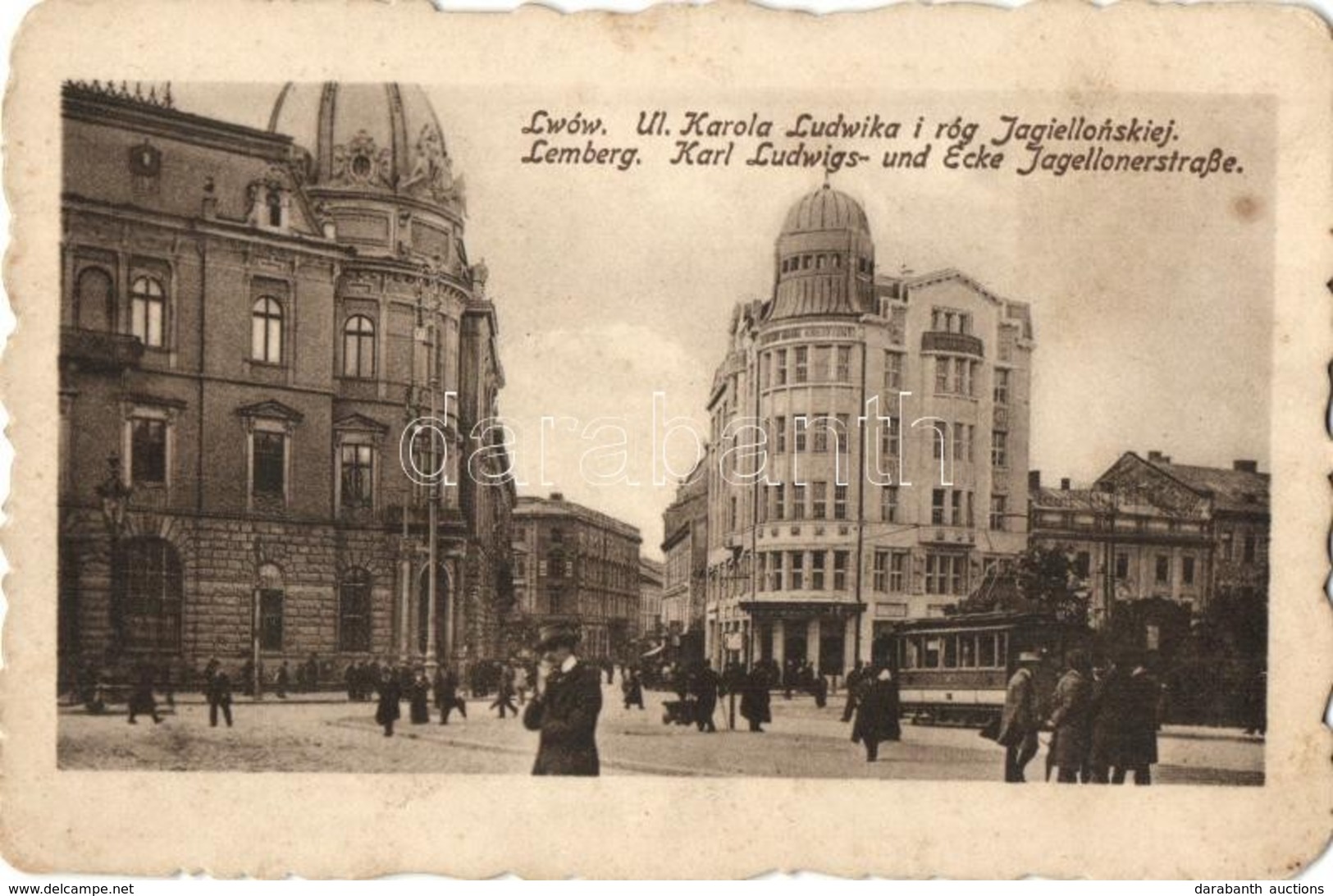 T2/T3 1915 Lviv, Lwów, Lemberg; Ul Karola Ludwika I Róg Jagiellónskiej / Karl Ludwigs- Und Ecke Jagellonerstraße / Stree - Unclassified