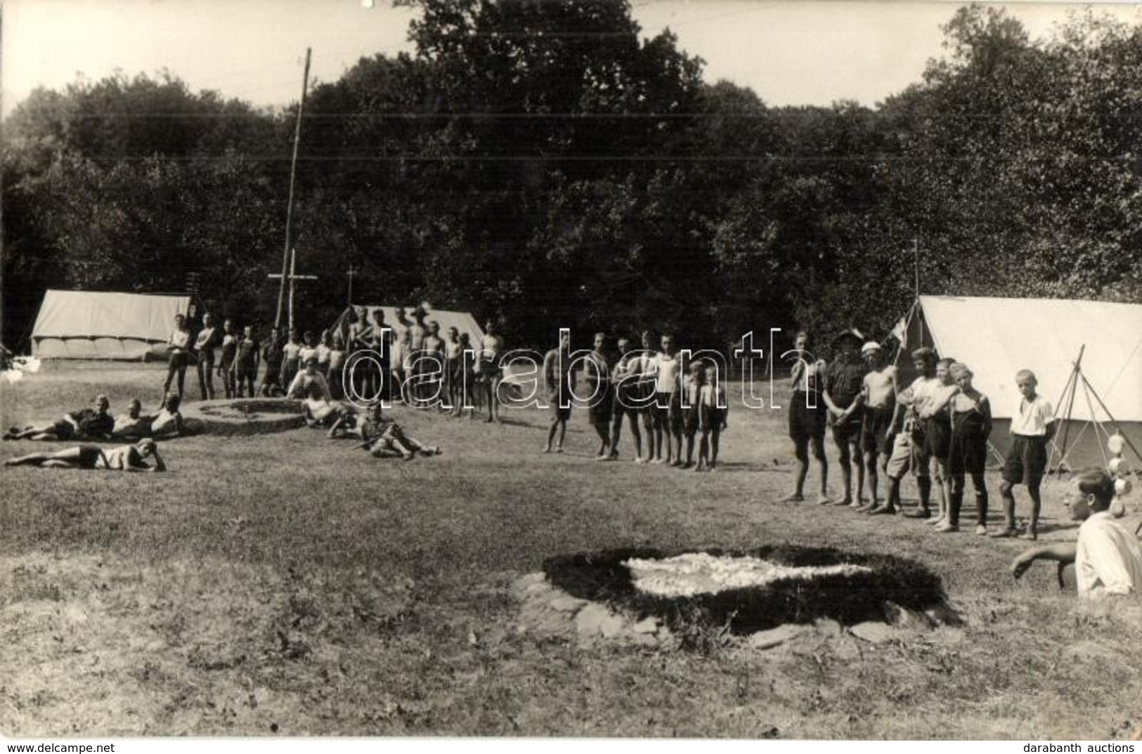 ** T2 1927 Jósvafői Cserkésztábor, Cserkészek és Sátrak / Hungarian Boy Scout Camp In Jósvafő, Scouts With Tents. Photo - Unclassified