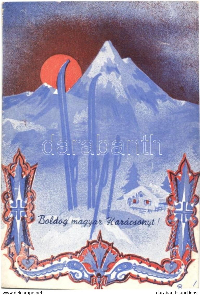 T3 Boldog Magyar Karácsonyt! / Hungarian Irredenta Propaganda, Christmas Art Postcard S: Bozó  (EK) - Sin Clasificación
