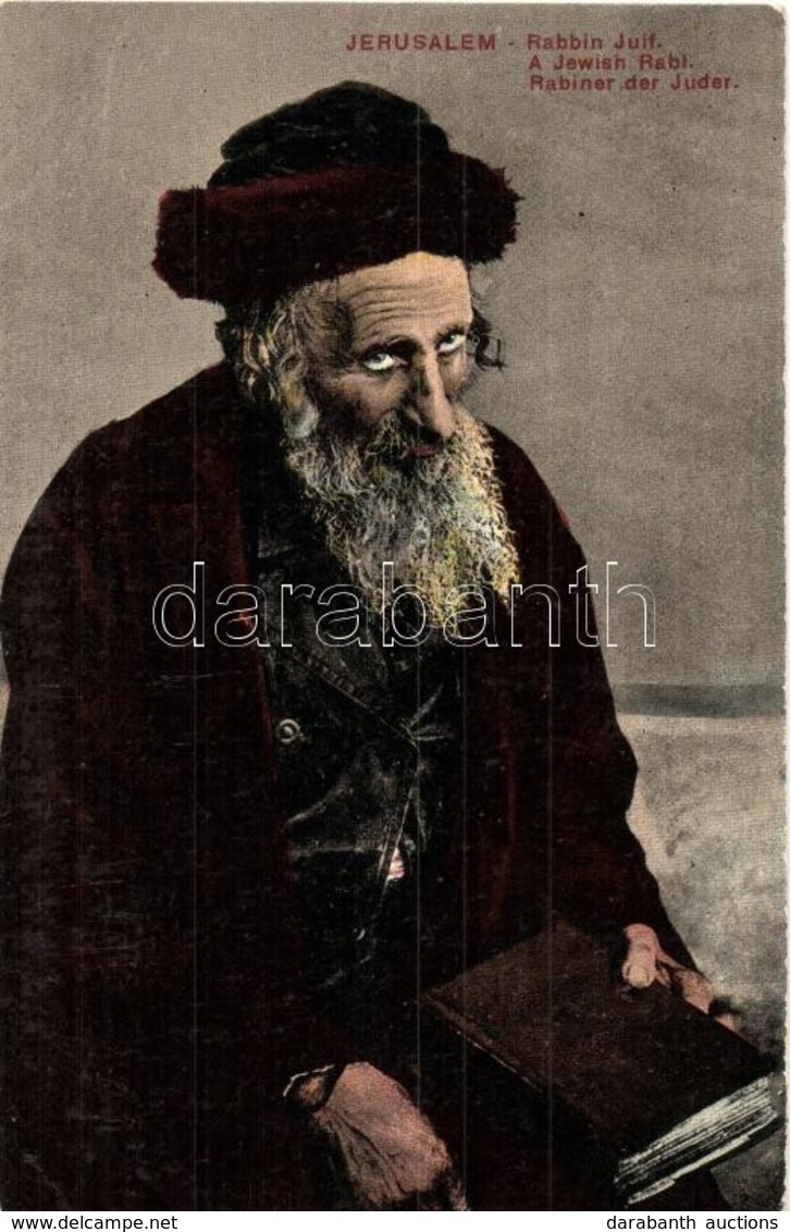 ** T2 Zsidó Rabbi Jeruzsálemben / Rabbin Juif / Rabiner Der Juder / A Jewish Rabbi In Jerusalem. Judaica - Zonder Classificatie