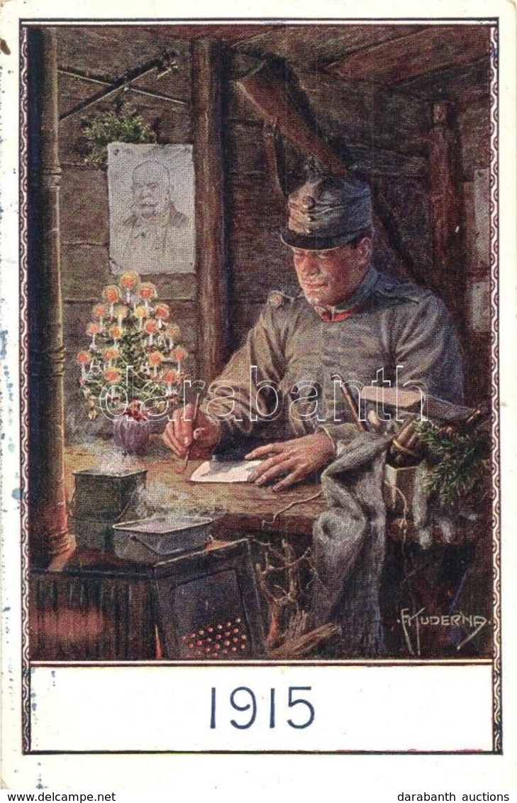* T2/T3 A K.u.K. Hadsereg Katonája 1915 Karácsonyán Levelet ír / Soldier Of The Austro-Hungarian Army Writing Letters On - Unclassified