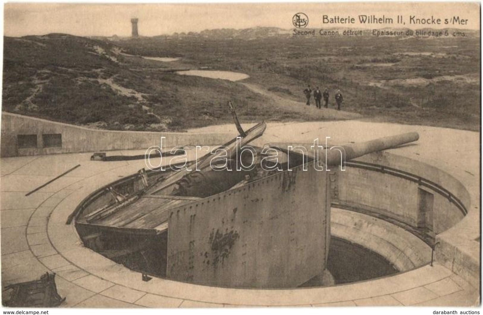 ** T4 Batterie Wilhelm II Knocke-sur-Mer / WWI Wilhelm II Battery Cannon In Belgium (vágott / Cut) - Zonder Classificatie