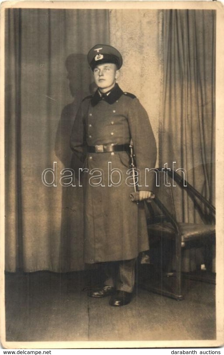 ** T2/T3 WWII German Nazi Military Officer. Photo (glue Marks) - Unclassified