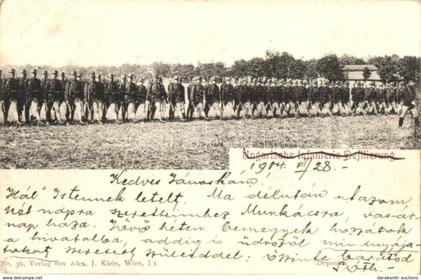 T2/T3 1904 Ungarische Infanterie Defilierung. Verlag Von Alex J. Klein Nr. 36. / Austro-Hungarian K.u.K. Military Infant - Zonder Classificatie