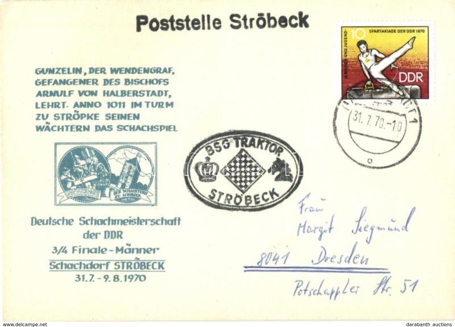 T2/T3 Schachdorf Ströbeck - Sakk Motívumlap Ströbeck Sakkfaluból / Modern Postcard From Ströbeck Chess Village (EK) - Unclassified