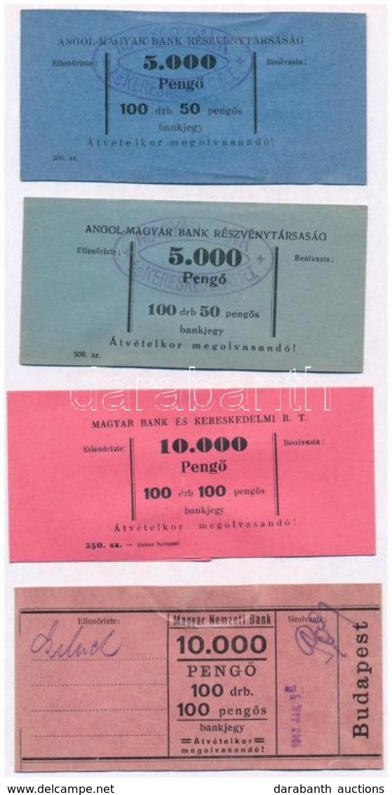 ~1930-1940. 4db Klf Bankjegy Kötegelő Pengő Bankjegyekhez. - Unclassified