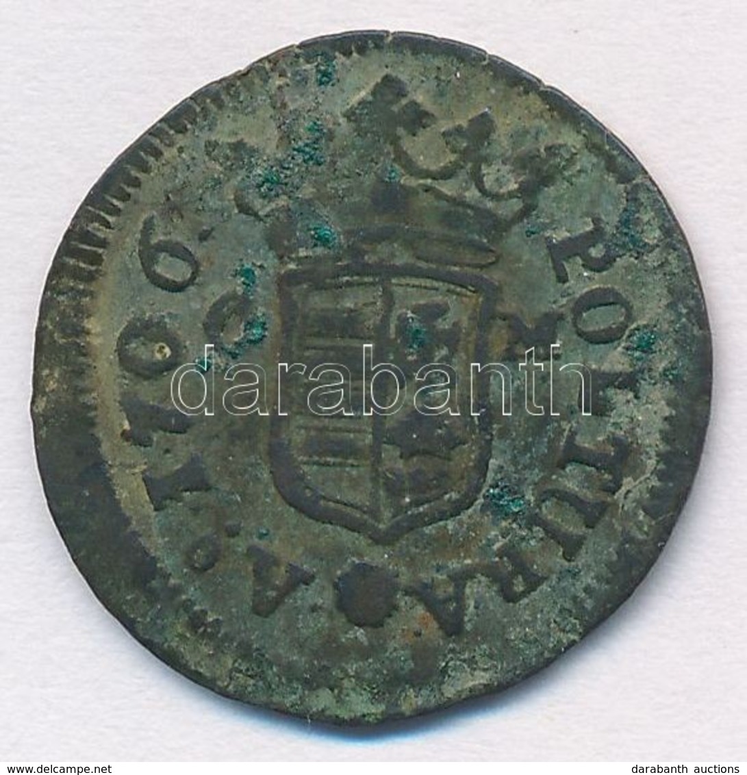 1706C-M Rézpoltúra 'II. Rákóczi Ferenc' (2,81g) T:2- Patina Hungary 1706C-M Poltura 'Francis II Rákóczi' Kremnitz (2,81g - Unclassified