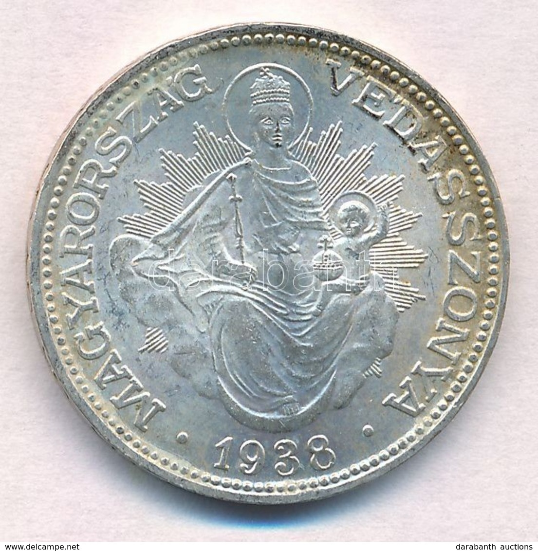 1938. 2P Ag 'Madonna' T:1-,2 Kis Patina
Adamo P7 - Unclassified