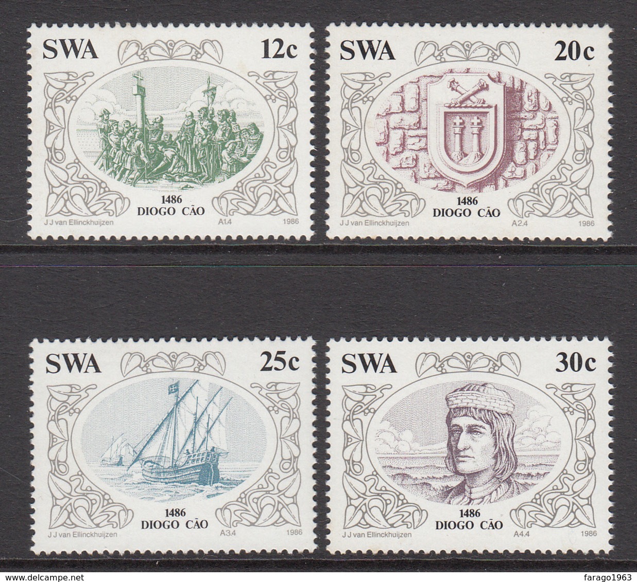 1986 South West Africa SWA Cao Portugal Explorer  Complete  Set Of 4 MNH - South West Africa (1923-1990)