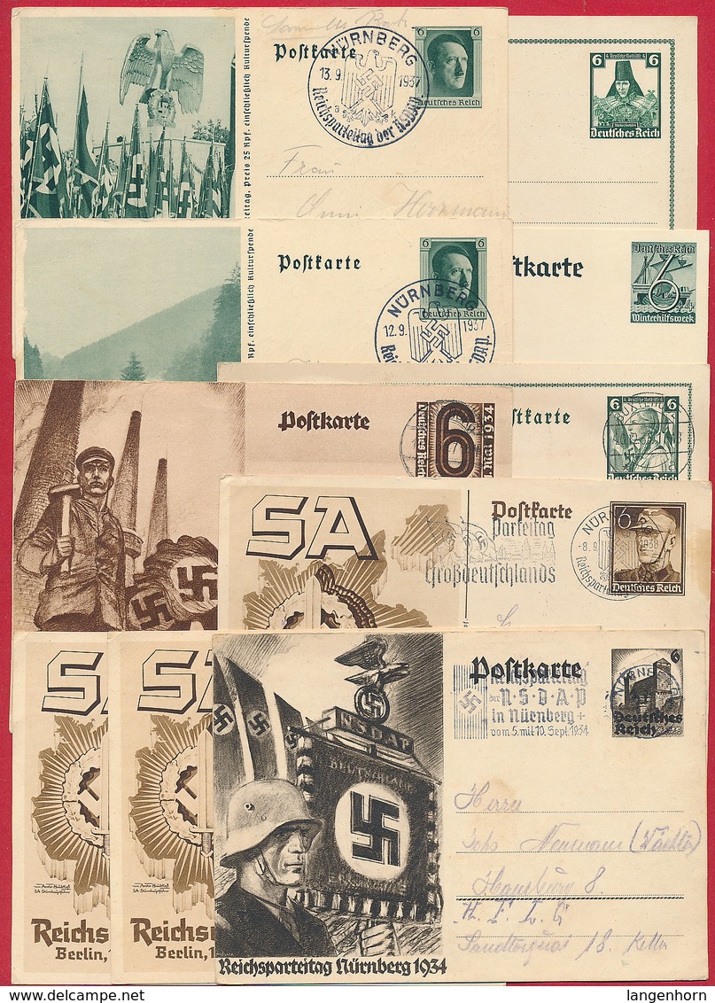 D. Reich - Diverse Propaganda-Ganzsachen ~ 1934-1938 - Briefe U. Dokumente