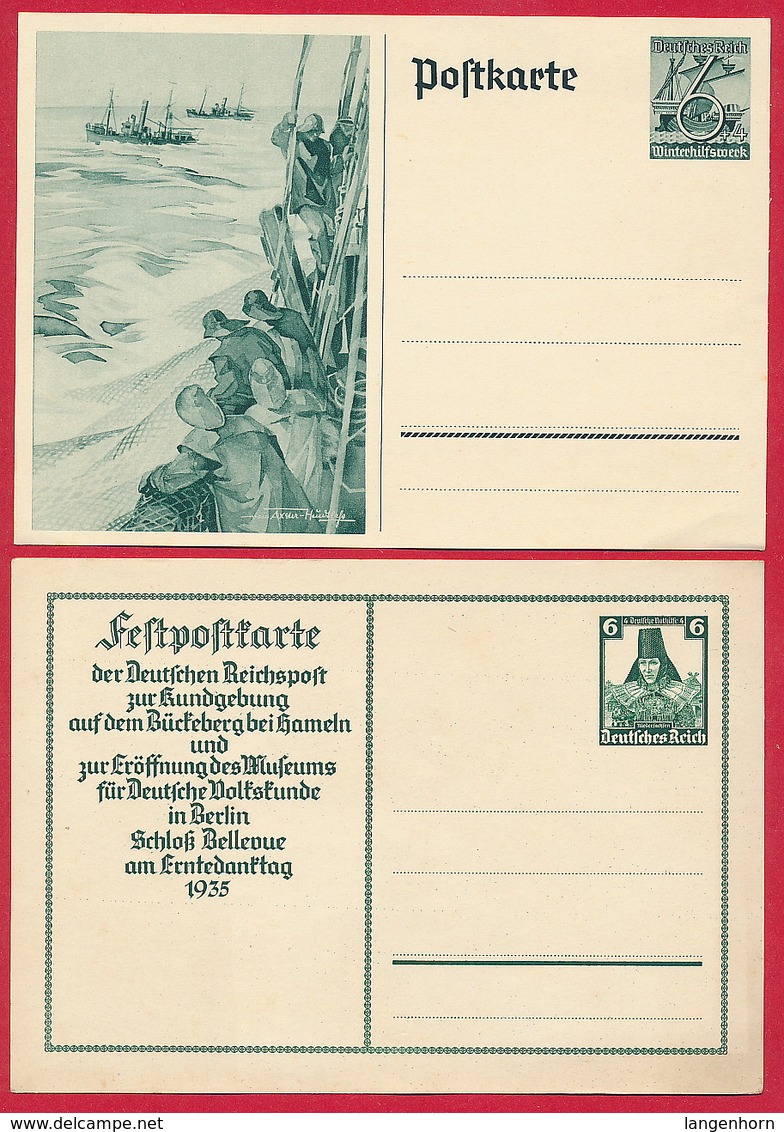 D. Reich - Diverse Propaganda-Ganzsachen ~ 1934-1938 - Briefe U. Dokumente