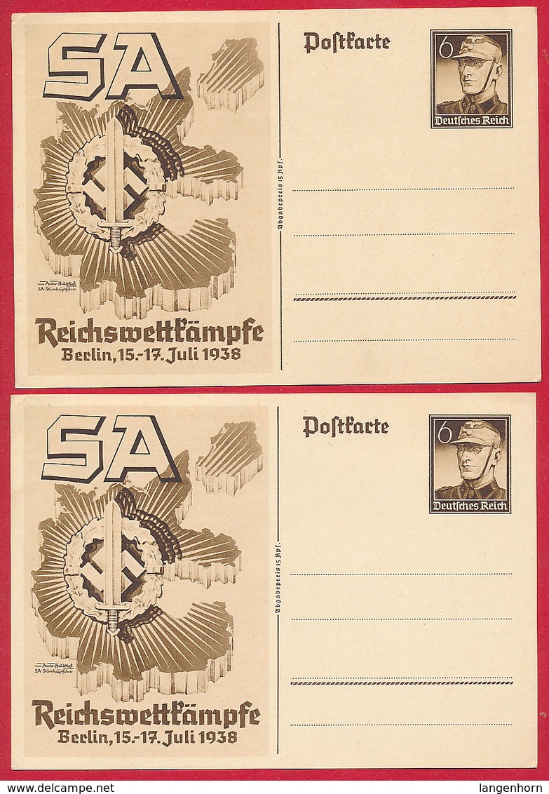 D. Reich - Diverse Propaganda-Ganzsachen ~ 1934-1938 - Briefe U. Dokumente