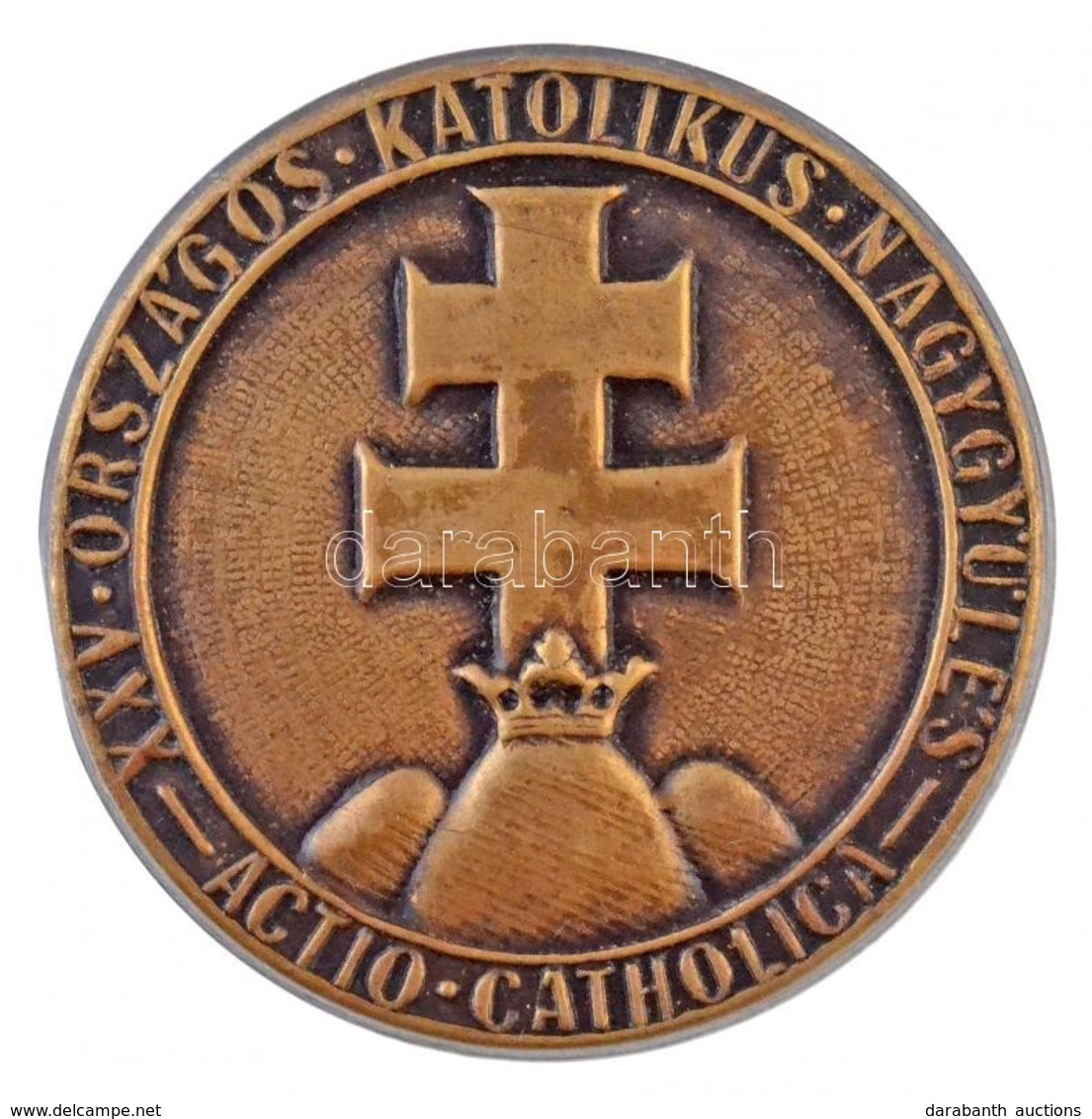 1934. 'XXV. Országos Katolikus Nagygyűlés - Actio Catholica' Br Lemezjelvény (34mm) T:2 - Unclassified
