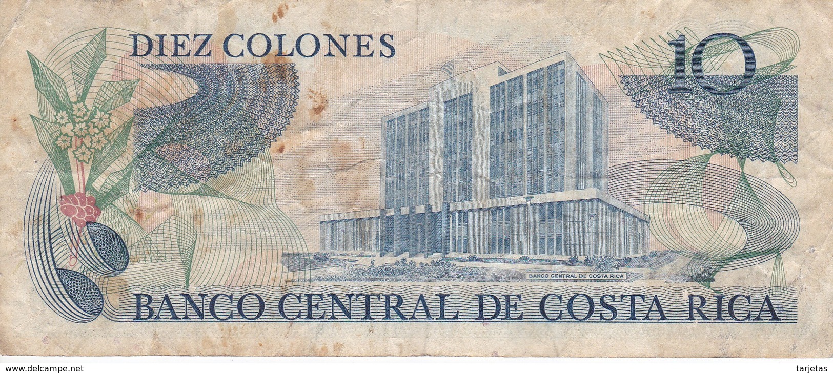 BILLETE DE COSTA RICA DE 10 COLONES AÑO 1981  (BANKNOTE) - Costa Rica