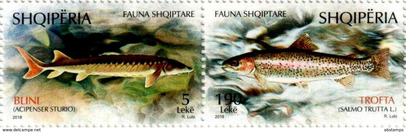 Albania Stamps 2018. Fauna: Fish. Acipenser Sturio; Salmo L. Set MNH - Albania