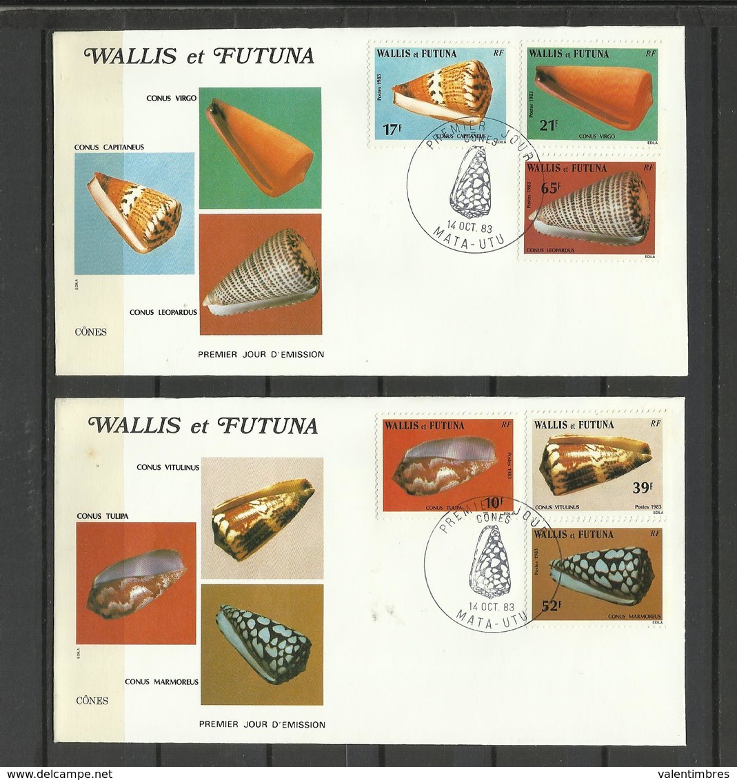 Wallis Et Futuna  FDC YT 306/11 Coquillages Cônes Shell - Covers & Documents