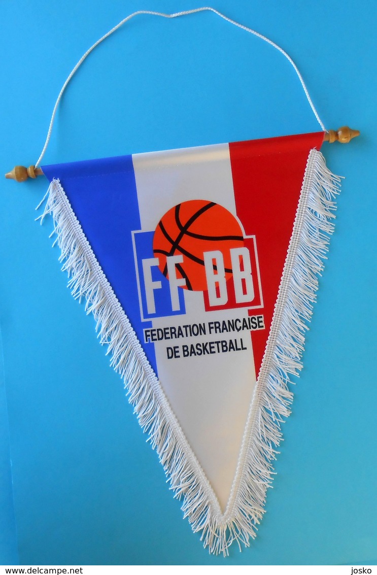 FRANCE BASKETBALL FEDERATION - Large Official Match Worn Pennant * Basket-ball Baloncesto Pallacanestro Association - Autres & Non Classés