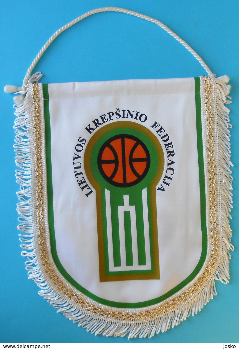 LITHUANIA BASKETBALL FEDERATION - Large Official Match Worn Pennant * Basket-ball Baloncesto Pallacanestro Association - Autres & Non Classés