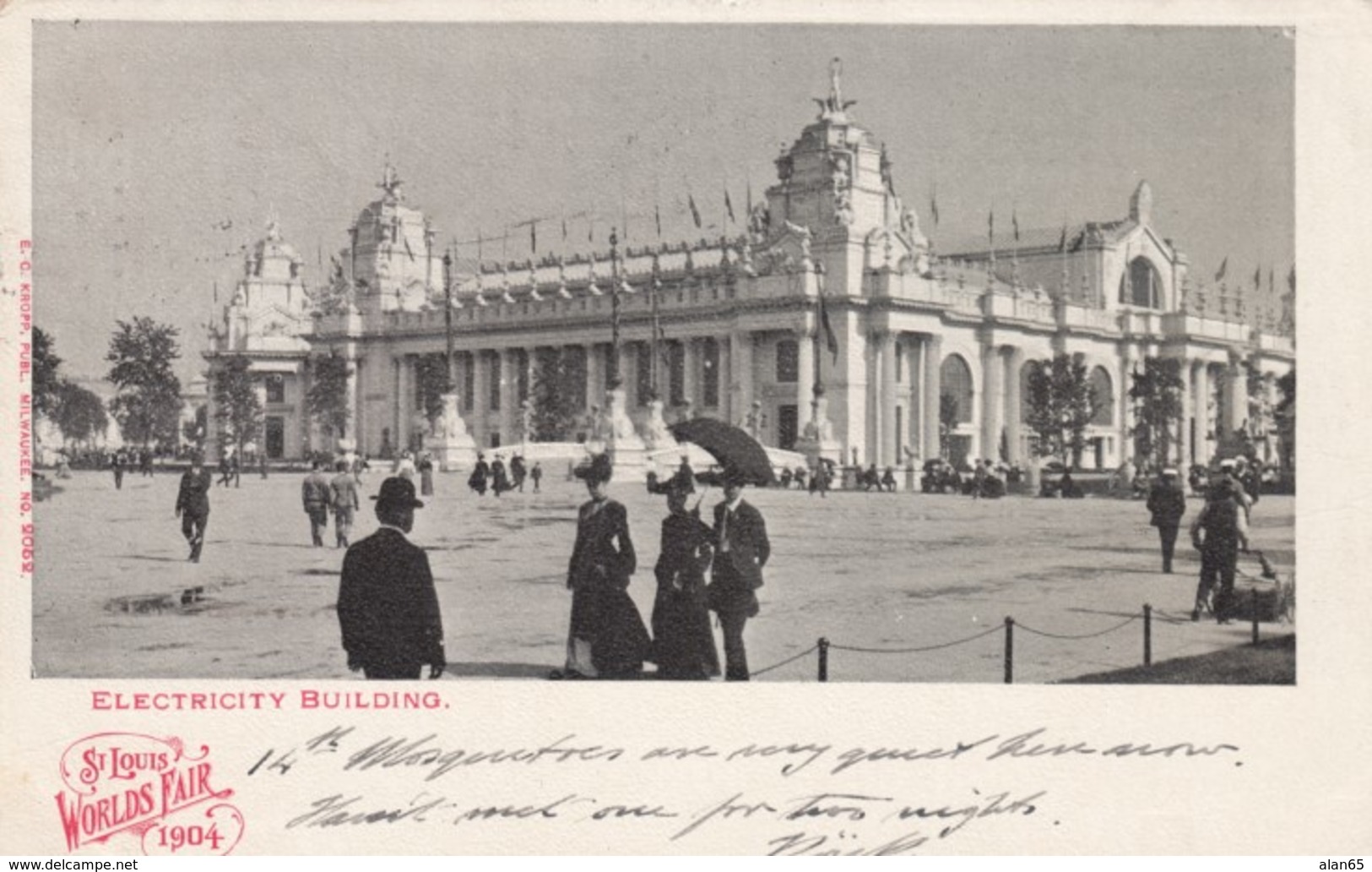 1904 St. Louis World's Fair Electricity Building C1900s Vintage Postcard - Exhibitions