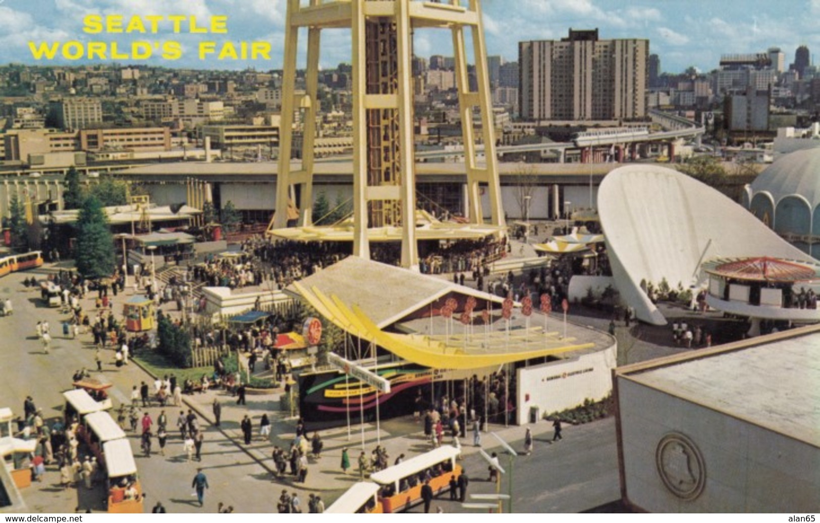 1962 Century 21 Exposition, Seattle, Industrial Exhibits, Space Needle C1960s Vintage Postcard - Exhibitions