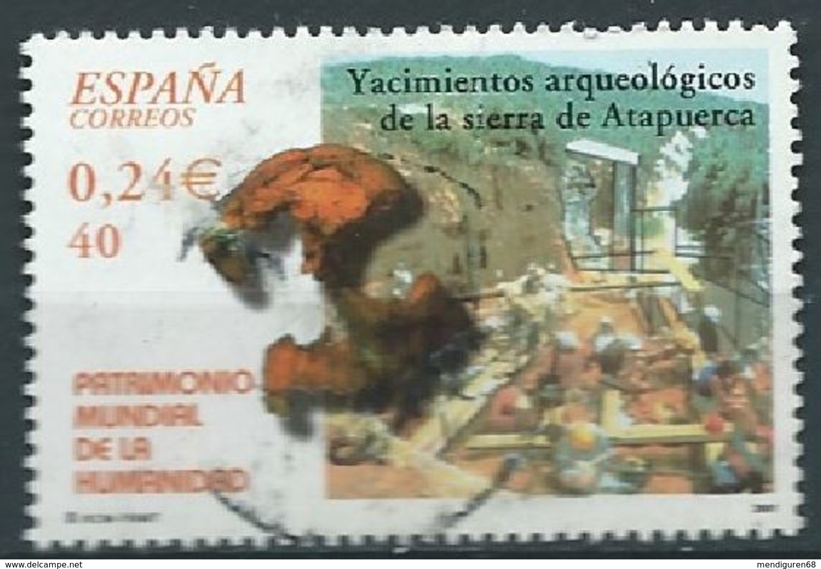 SPANIEN ESPAGNE SPAIN ESPAÑA 2001 FROM HUMAN HERITAGE M/S: ATAPUERCA ARCHEOLOGITS  ED 3847 YV 3402 MI 3682 SC 3130E - Usados