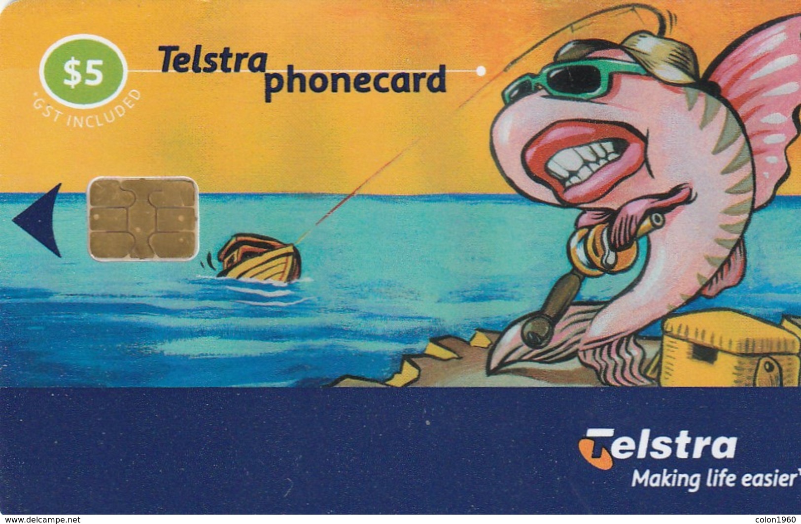 TARJETA TELEFONICA DE AUSTRALIA, Fish - With "Life Easier" (Exp.May'03). AUS-C-N01003-2. (041) - Australia