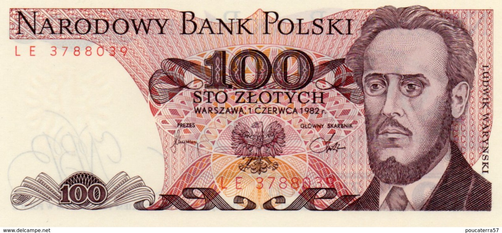 POLAND=1982    100  ZLOTYCH     P-143      UNC - Pologne