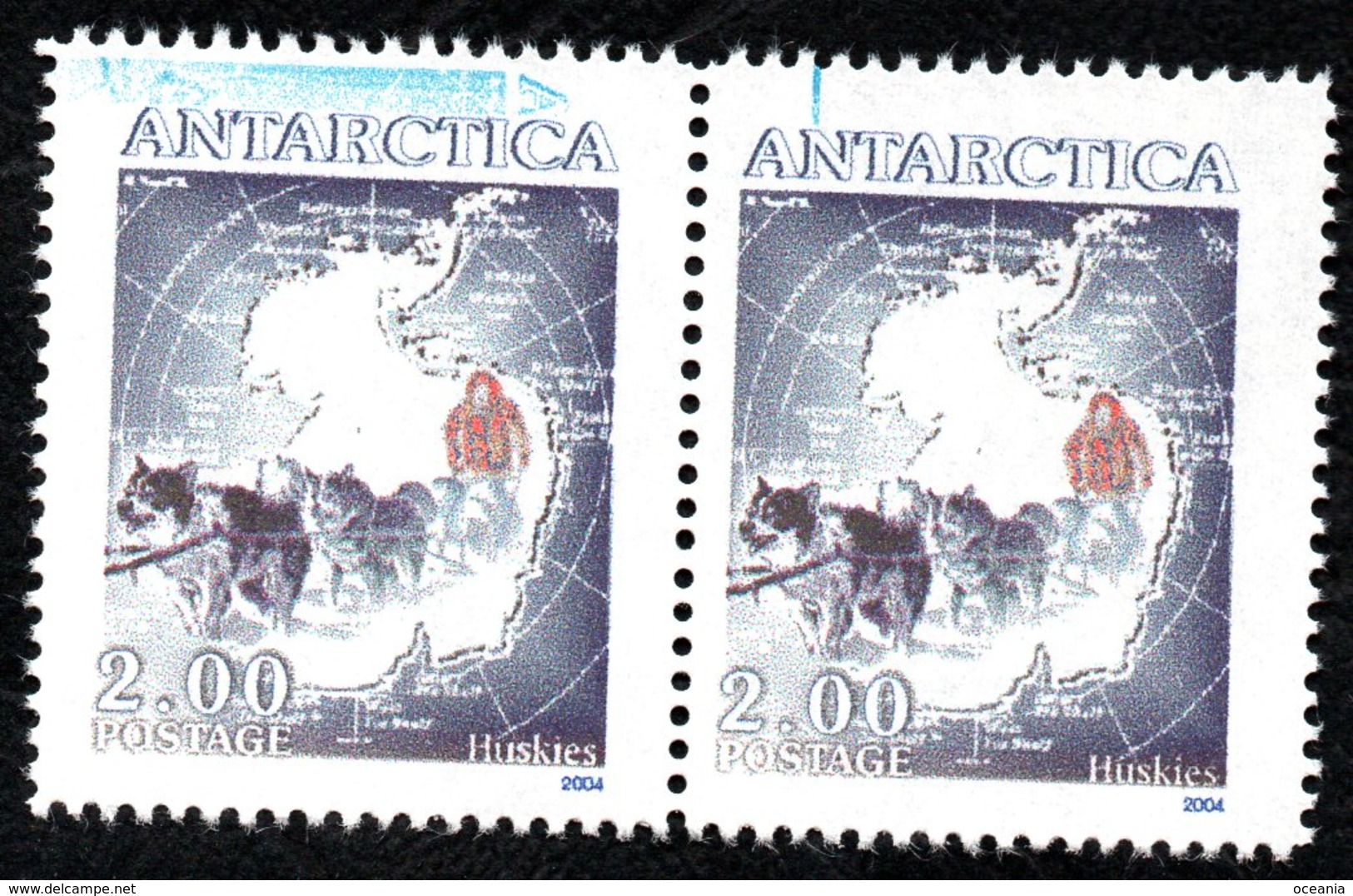 Antarctica Post Husky Blue Flaw. - Other & Unclassified