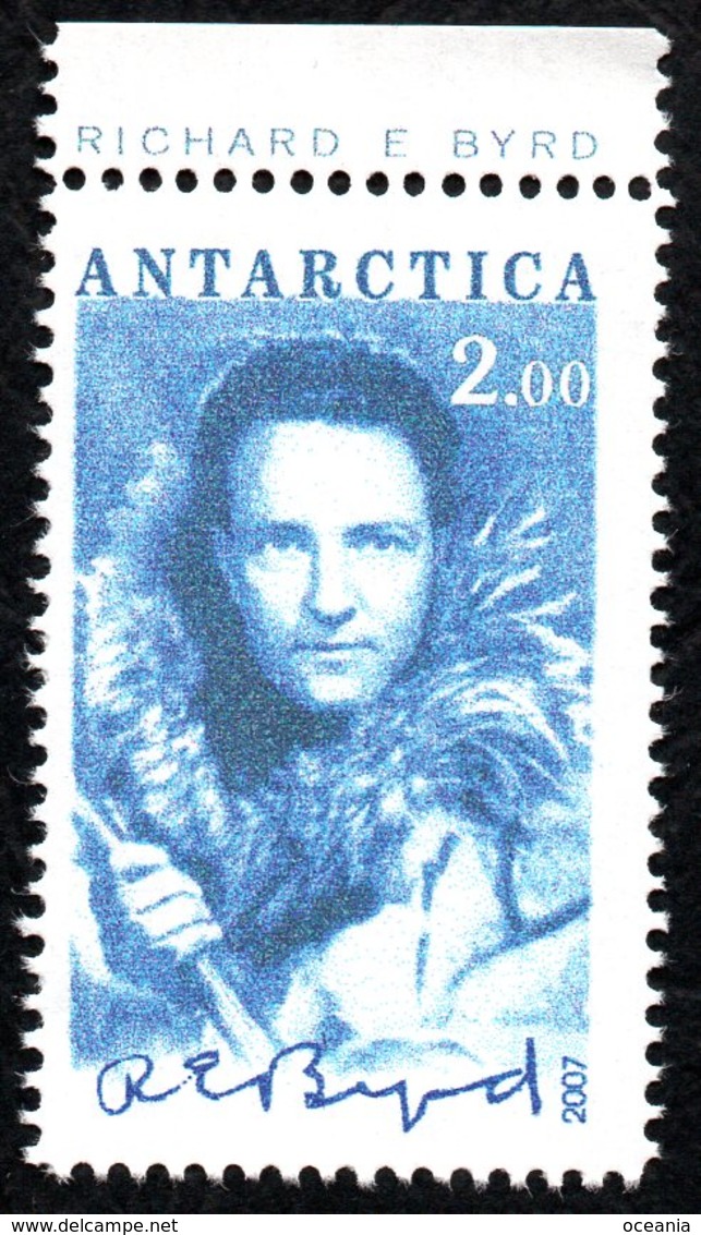 Antarctica Post Blue Richard Byrd Signature Stamp - Other & Unclassified