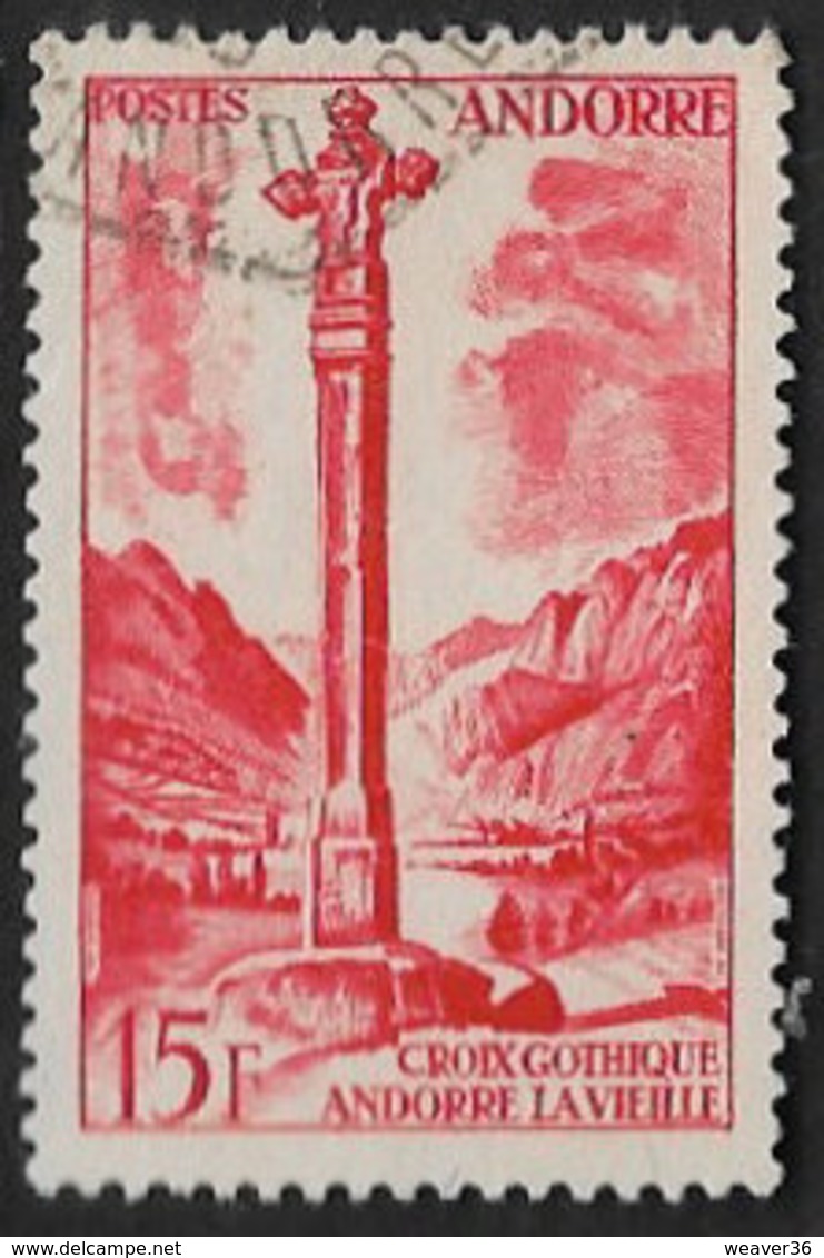 Andorra (French POs) SG F152 1955 Definitive 15f Good/fine Used [39/32069/7D] - Used Stamps