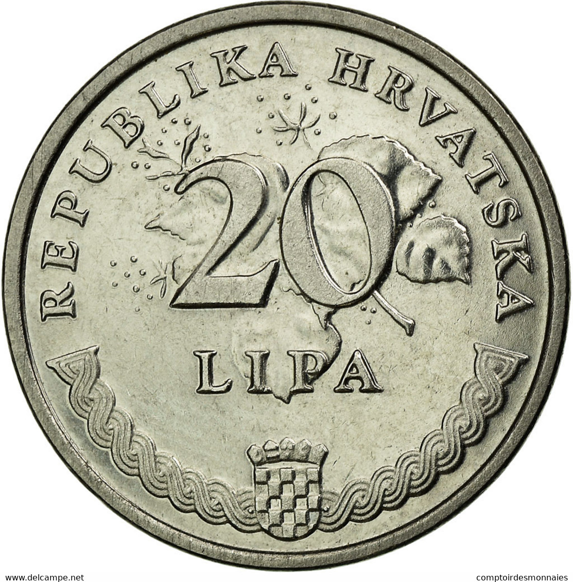 Monnaie, Croatie, 20 Lipa, 2009, TTB+, Nickel Plated Steel, KM:7 - Croatie