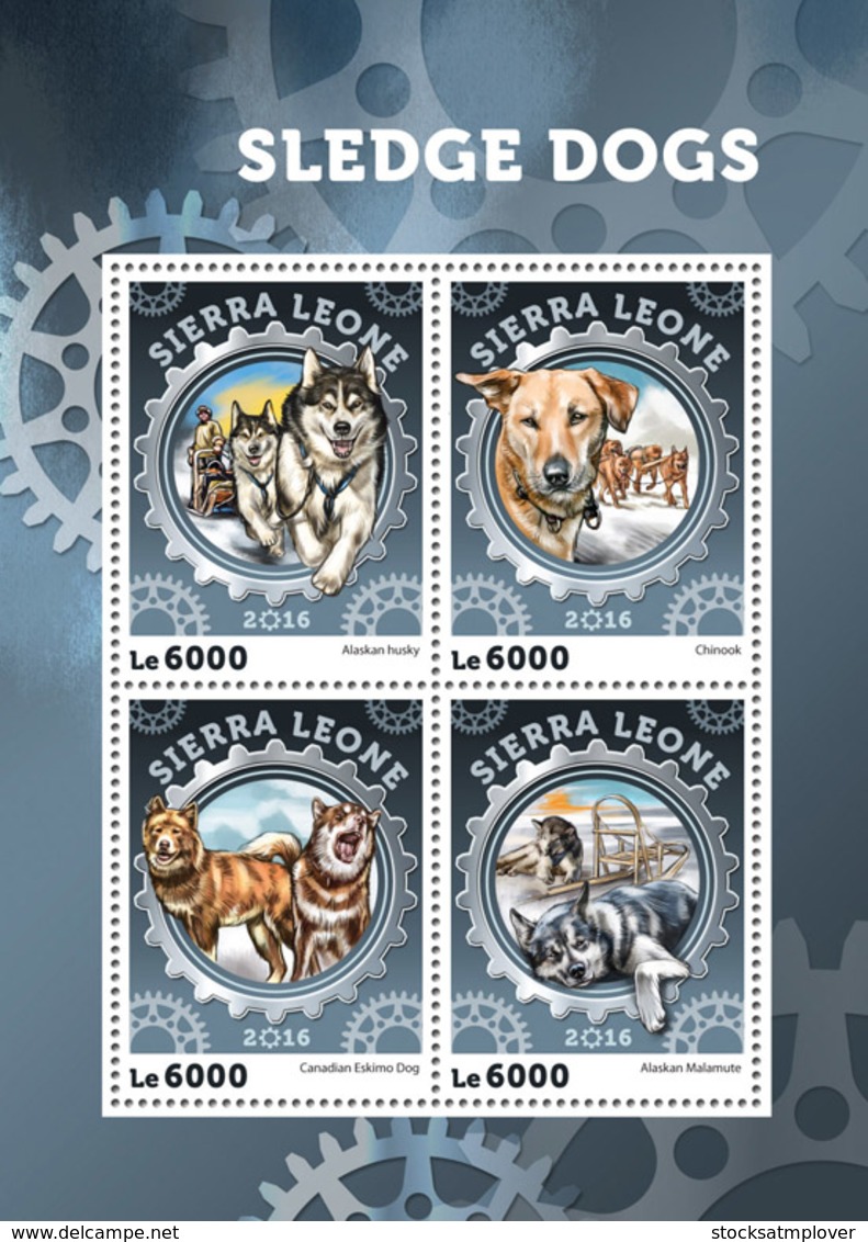 Sierra Leone  2016  Fauna ,  Sledge Dogs - Sierra Leone (1961-...)