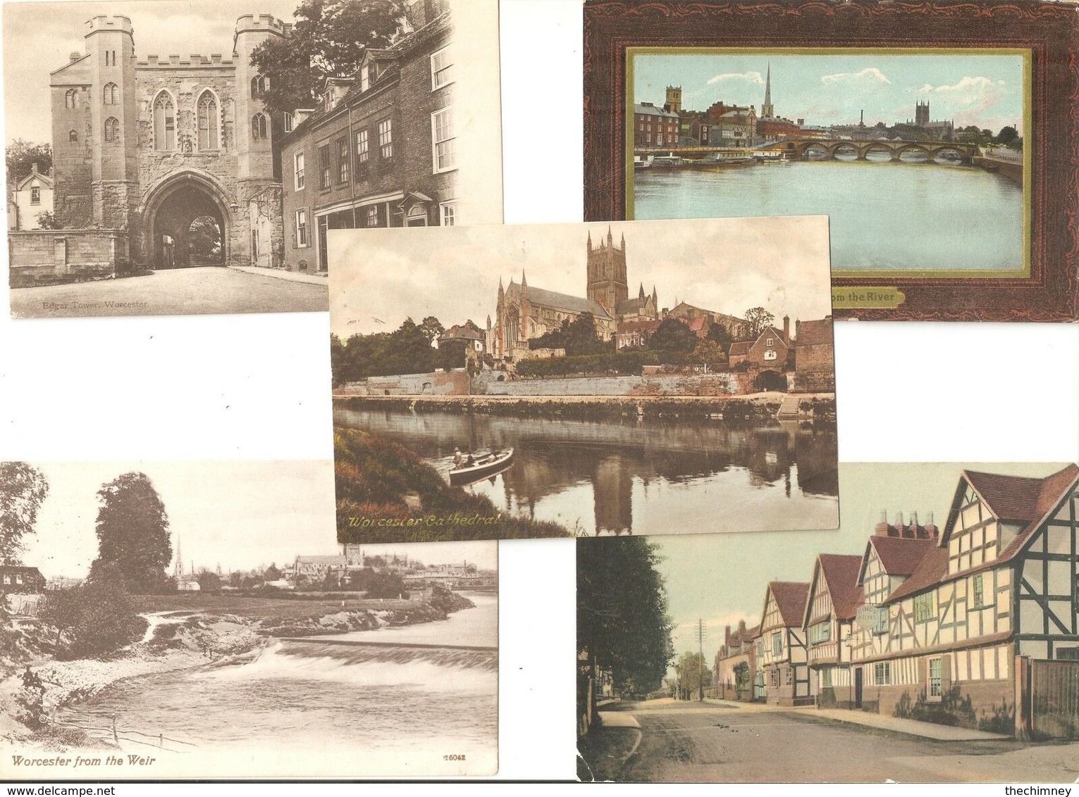 FIVE OLD POSTCARDS OF WORCESTER - Otros & Sin Clasificación