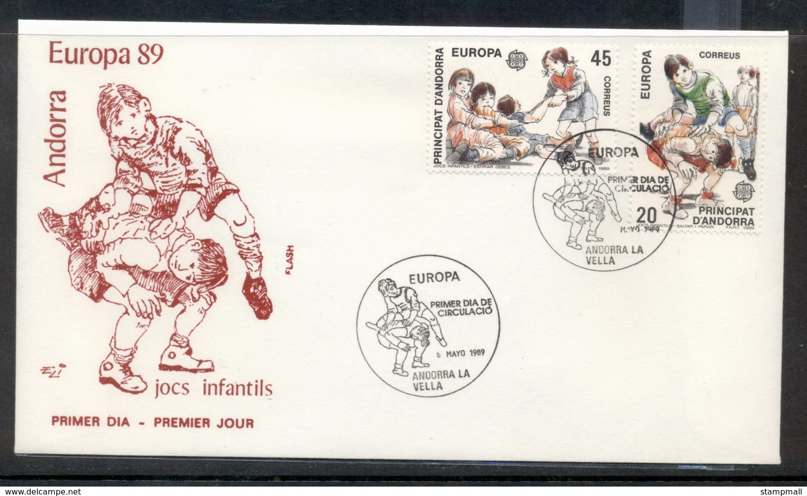Andorra (Sp.) 1989 Europa Children's Play FDC - Covers & Documents